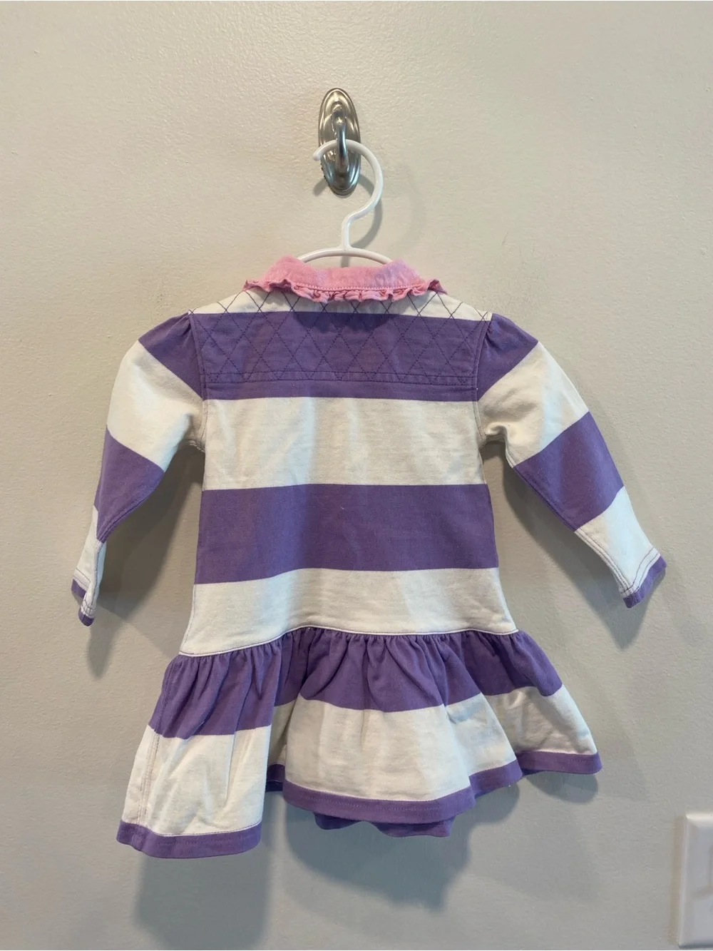 Ralph Lauren Rugby dress in size 12 months  Sweet pink collar